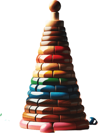 Amazing games background for wooden children’s rainbow stacking tower game.