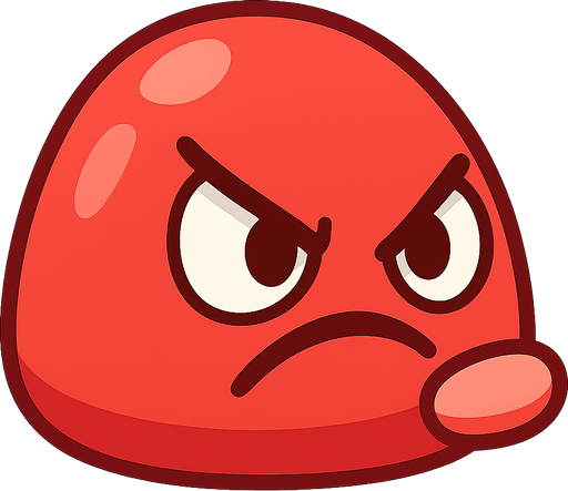 es saltarín como una gomita furiosa. No background. Transparent background. Blank background. No shadows. 2d. In-Game asset. flat