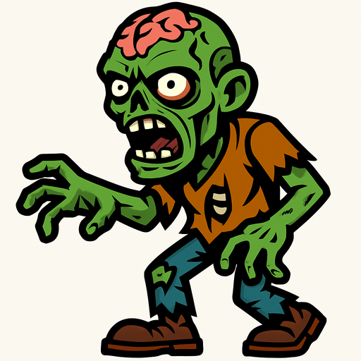 zombie.
In-Game asset.  2d.  High contrast.  No shadows