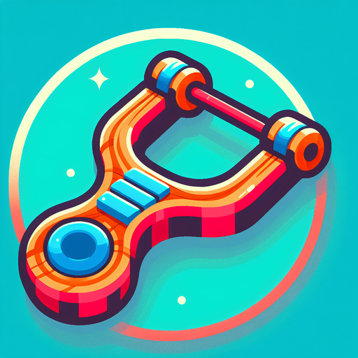 cartoon looking slingshot.
Single Game Texture. In-Game asset. 2d. Blank background. High contrast. No shadows.
