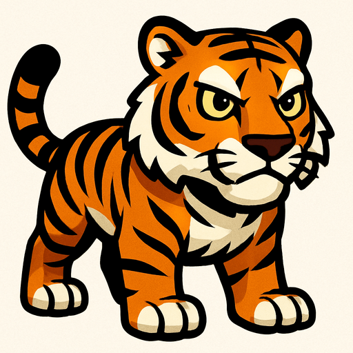 Create a tigre.
In-Game asset.  High contrast.  No shadows