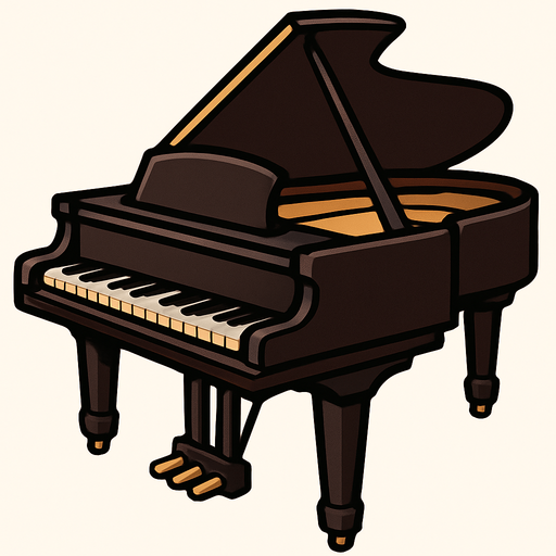Piano enorme.
In-Game asset.  2d.  High contrast.  No shadows
