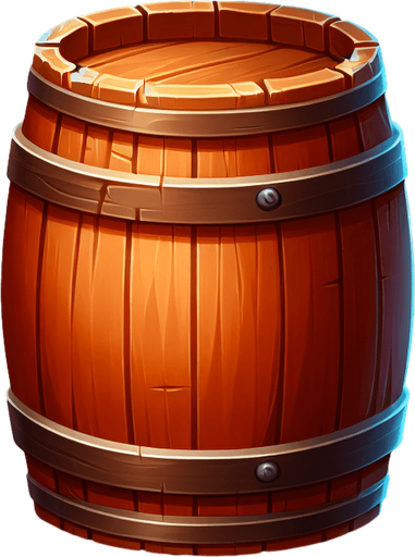 western barrel.
Single Game Texture. In-Game asset. 2d. Blank background. High contrast. No shadows.