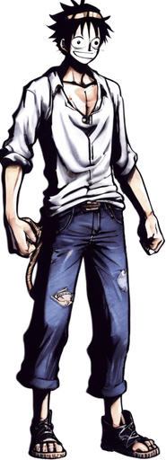 Replace the man with Monkey D. Luffy