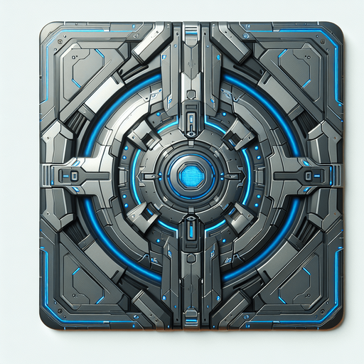 A shield of IRON MAN.
Single Game Texture. In-Game asset. 2d. Blank background. High contrast. No shadows.