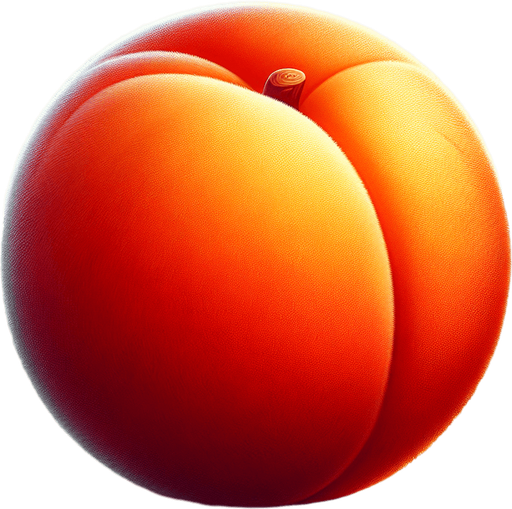 a peach fruit png.
Single Game Texture. In-Game asset. 2d. Blank background. High contrast. No shadows.