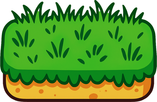 çimenli bi platform.
In-Game asset.  2d.  High contrast.  No shadows