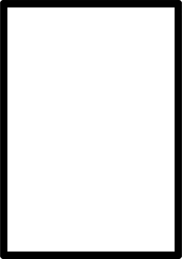 a 2:3 format thin black border with nothing in the center.
In-Game asset.  2d.  High contrast.  No shadows