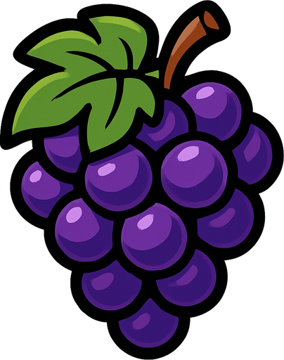 Grapes.
In-Game asset.  2d.  High contrast.  No shadows
