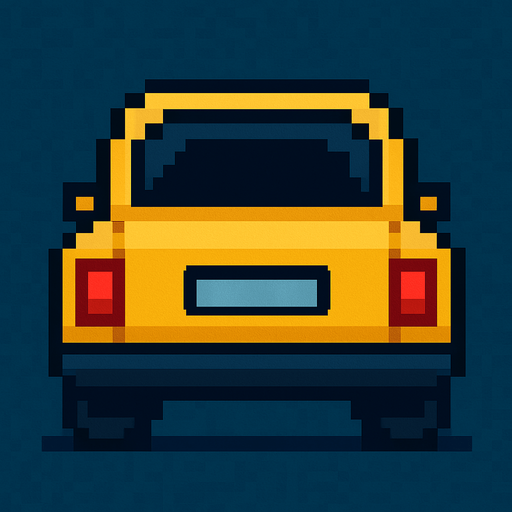arkası dönük sarı bir araba ekle pixel şeklinde.
In-Game asset.  2d.  High contrast.  No shadows