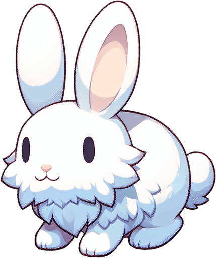 Rabbit.
Single Game Texture.  In-Game asset.  2d.  Blank background.  No shadows