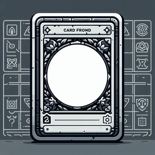 cardfront mg.
Single Game Texture.  In-Game asset.  2d.  Blank background.  High contrast.  No shadows