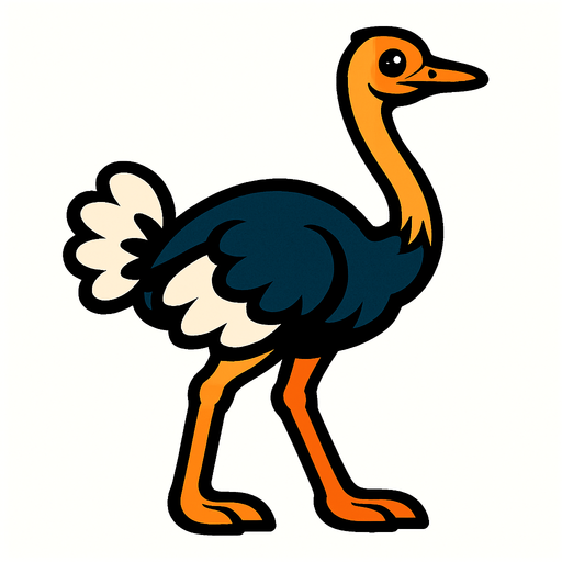 Ostrich.
In-Game asset.  2d.  High contrast.  No shadows