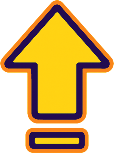 Up arrow.
In-Game asset.  2d.  High contrast.  No shadows