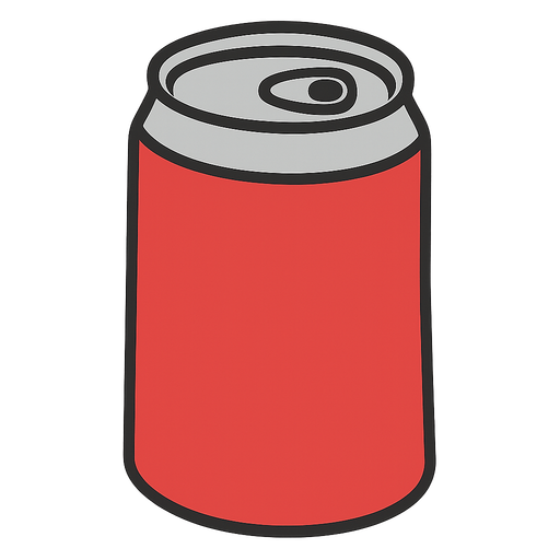 a soda can. No background. Transparent background. Blank background. No shadows. 2d. In-Game asset. flat