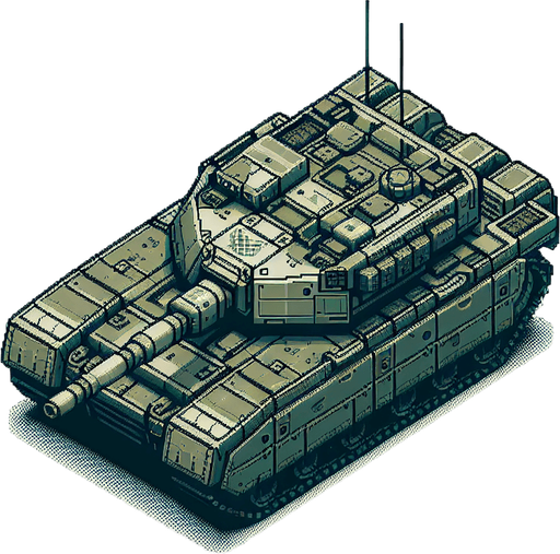 top down scifi image military slugish tank.
Single Game Texture.  In-Game asset.  2d.  Blank background.  High contrast.  No shadows