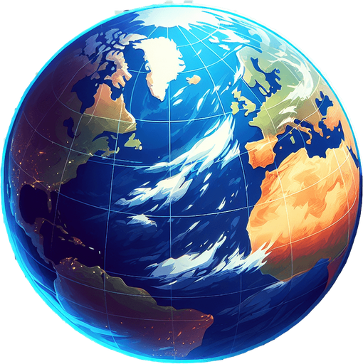 O planeta Terra fundo png.
Single Game Texture. In-Game asset. 2d. Blank background. High contrast. No shadows.