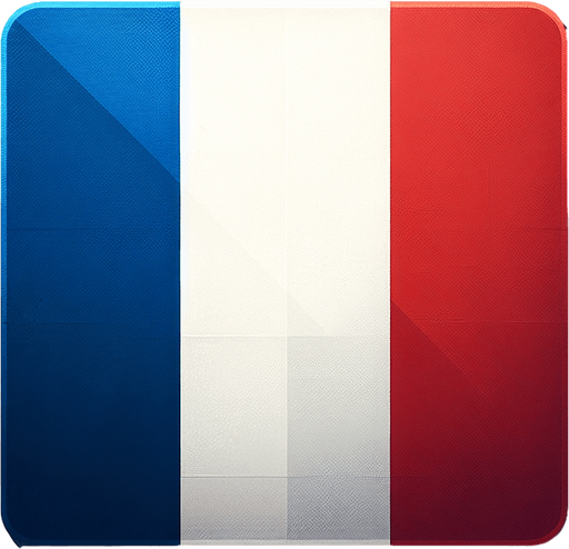 france flag. solid colors. flat..
Single Game Texture. In-Game asset. 2d. Blank background. High contrast. No shadows.