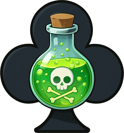 Just the club from this picture with a bubbling green vial of poison in the center of it. Anime style.