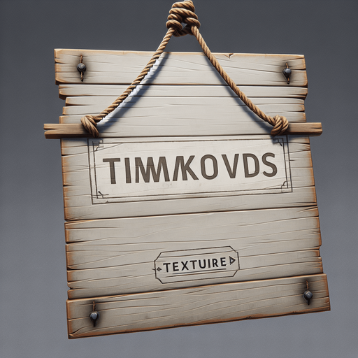 вывеска на двух ниточках с надписью: TImakovDS.
Single Game Texture. In-Game asset. 2d. Blank background. High contrast. No shadows.