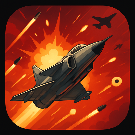 Modern App Store icon, high definition, square with rounded corners, for a game titled "Viggen Strike: Soviet Skies" and with the description "Pilot a Saab 37 Viggen through Soviet airspace in this intense bullet hell game, dodging interceptors, SAMs, and drones in a test of aerial survival.". No text on icon!