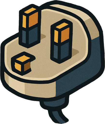 English TYPE plug.
In-Game asset.  2d.  High contrast.  No shadows