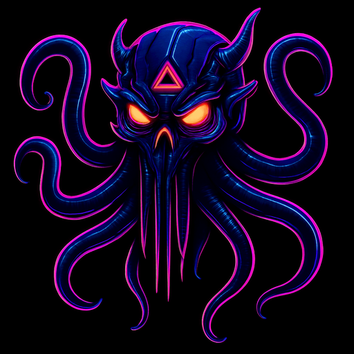 Cutout, only one, cyberpunk neon glow