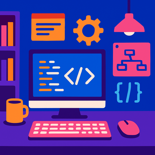 Fond d'écran salle de programmation.
In-Game asset.  2d.  High contrast.  No shadows