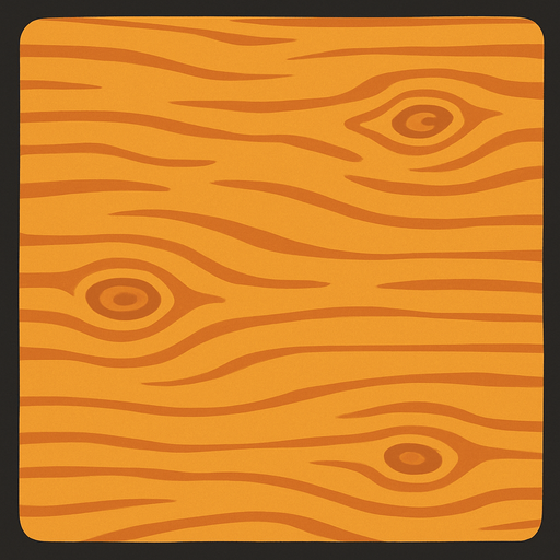 Make a 2D top down flat image of oak wood.
In-Game asset.  2d.  High contrast.  No shadows