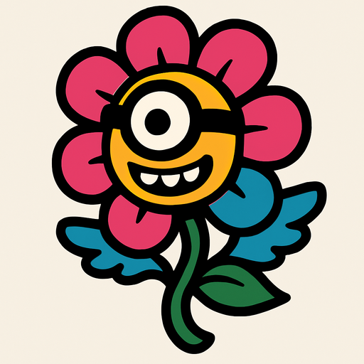 Flying minion flower.
In-Game asset.  2d.  High contrast.  No shadows