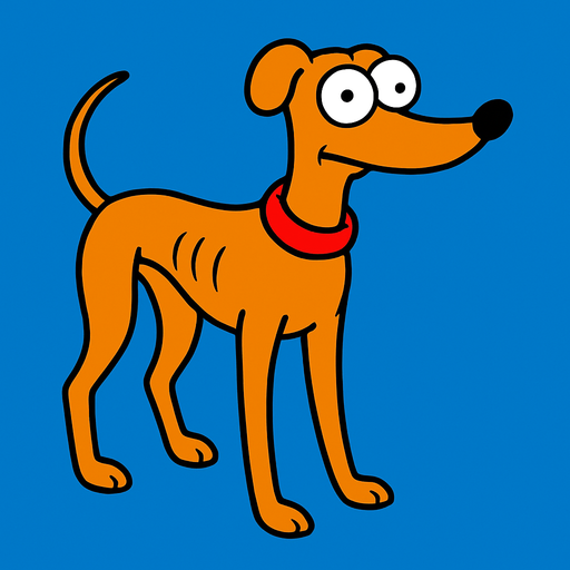 Santa's Little Helper the Simpsons
In-Game asset.  2d.  High contrast.  No shadows