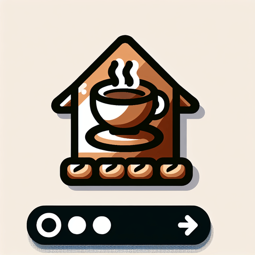 Home Button Icon, Coffee Themed.
Single Game Texture. In-Game asset. 2d. Blank background. High contrast. No shadows.