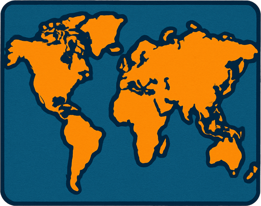 A small world map.
In-Game asset.  2d.  High contrast.  No shadows