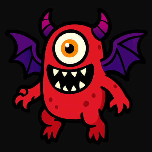 montruo volado.
In-Game asset.  2d.  High contrast.  No shadows
