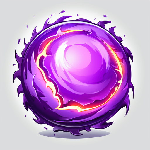 Round purple magic fireball. White core
Single Game Texture. In-Game asset. 2d. Pixelart. White background. Blank background. Low detail. High contrast.
