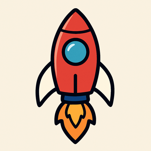 a rocket.
In-Game asset.  2d.  High contrast.  No shadows