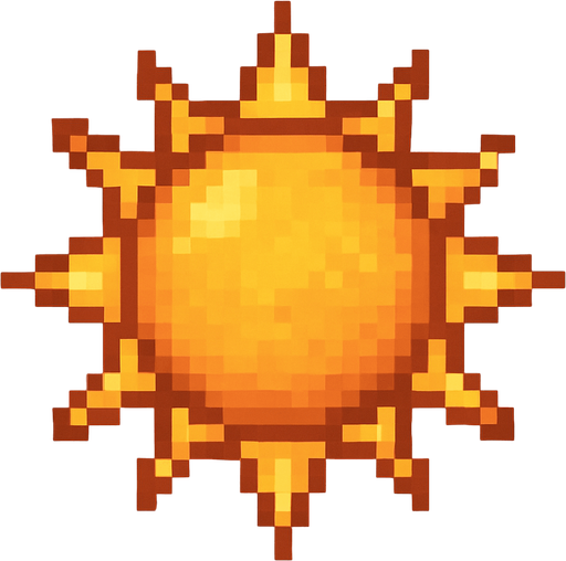 güneş.
In-Game asset.  No shadows. pixel