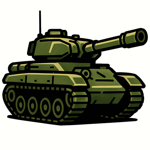 askeri tank png.
In-Game asset.  2d.  High contrast.  No shadows
