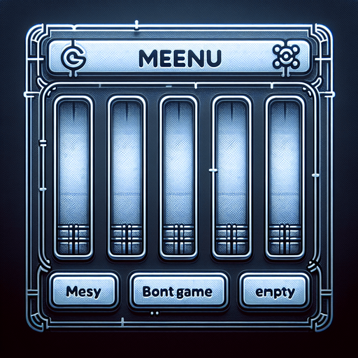A game menu bar that has five slots with transparent background..
Single Game Texture. In-Game asset. 2d. Blank background. High contrast. No shadows.