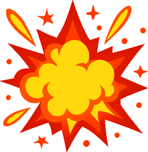 Explosion.
In-Game asset.  2d.  High contrast.  No shadows