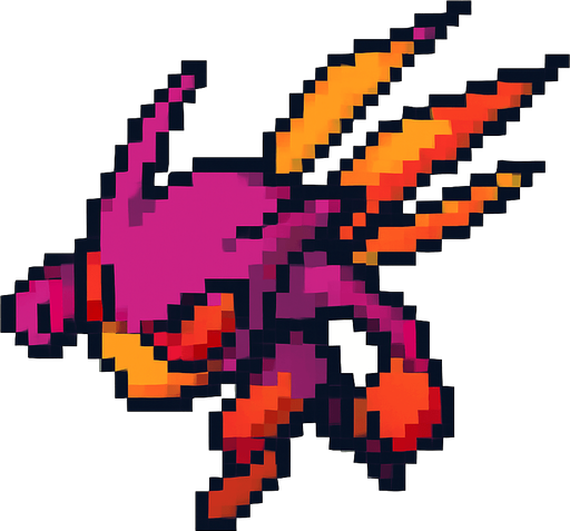 Un enemigo rapido visto desde arriba, pixel cartoon..
In-Game asset.  2d.  High contrast.  No shadows
No background