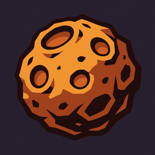 Asteroid.
In-Game asset.  2d.  High contrast.  No shadows