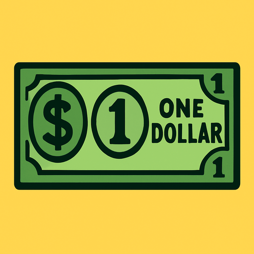 1 dolar.
In-Game asset.  2d.  High contrast.  No shadows