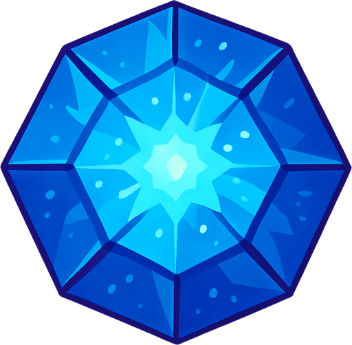 Cristal magico visto desde arriba.
In-Game asset.  2d.  High contrast.  No shadows