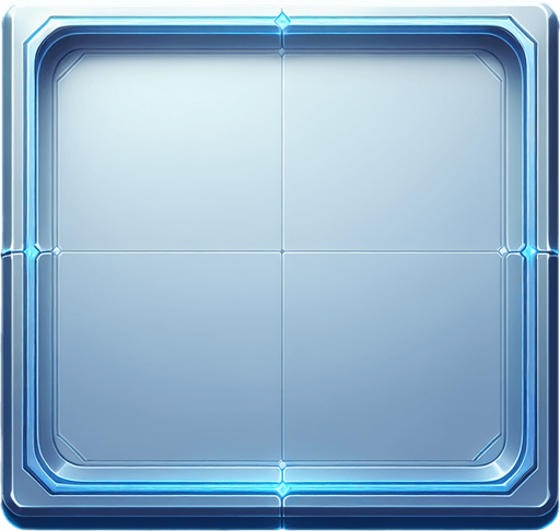 Blue-Tinted Tile: A clean and sleek tile design, consisting of a perfect square with a soft blue surface. A barely noticeable, thin blue border defines the edges, maintaining a smooth and minimal aesthetic. The tile is blank and pristine, embodying futuristic simplicity..
Single Game Texture. In-Game asset. 2d. Blank background. High contrast. No shadows.