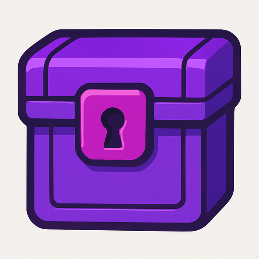 Purple box.
In-Game asset.  2d.  High contrast.  No shadows