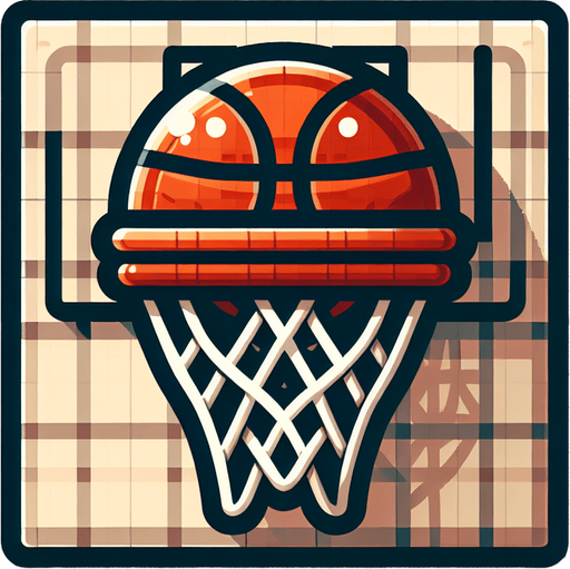 Basketball basket.
Single Game Texture. In-Game asset. 2d. Blank background. High contrast. No shadows.