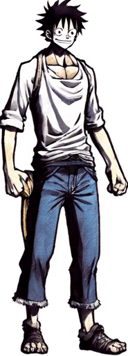 Replace the man with Monkey D. Luffy