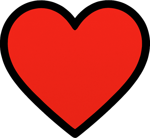 red heart.
In-Game asset.  2d.  High contrast.  No shadows