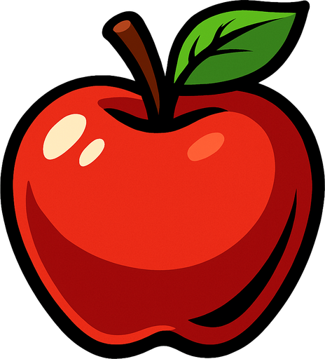 Apple.
In-Game asset.  2d.  High contrast.  No shadows